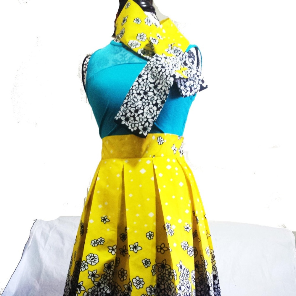 African Prints Mid-length Skirt Waist 32" Inch